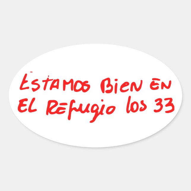 FOUR Chilean Miners' Note Oval Stickers (Front)