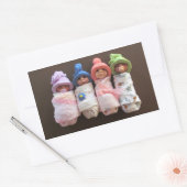Four Clay Babies, Swaddled, With Hats Sticker (Envelope)