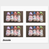 Four Clay Babies, Swaddled, With Hats Sticker (Sheet)