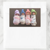 Four Clay Babies, Swaddled, With Hats Sticker (Bag)