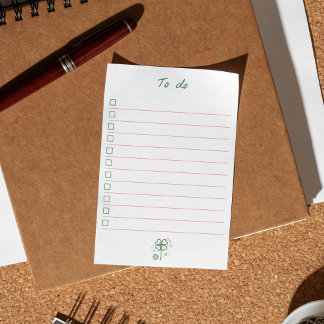 Four clover aesthetic to do list  post-it notes