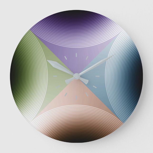 Four Color Spiral Art Large Clock (Front)