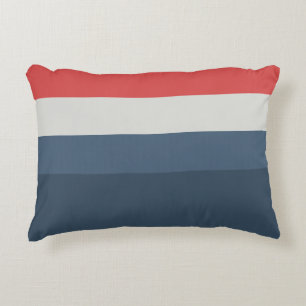Four Colour Combo - Red Grey Blue Dark Blue Decorative Pillow
