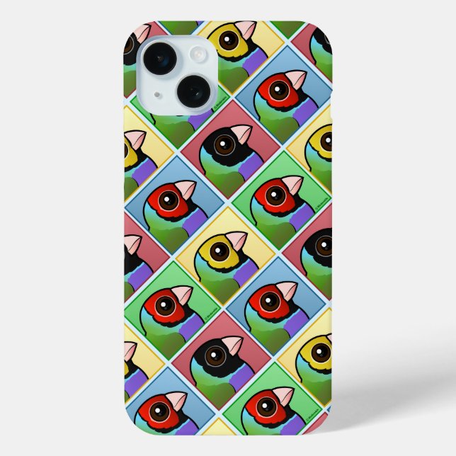 Four Colour Gouldian Finches Case-Mate iPhone Case (Back)