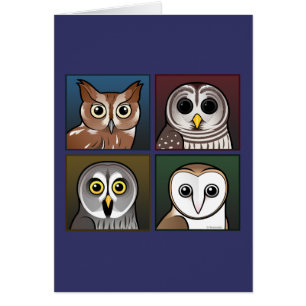Four Colour Owls (dark)