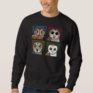 Four Colour Owls (dark) Sweatshirt