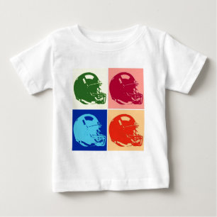 Four Colour Pop Art Football Helmet Baby T-Shirt