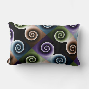 Four Colour Spiral Art Lumbar Pillow