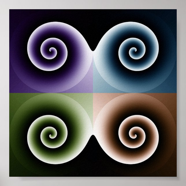 Four Colour Spiral Art Poster (Front)