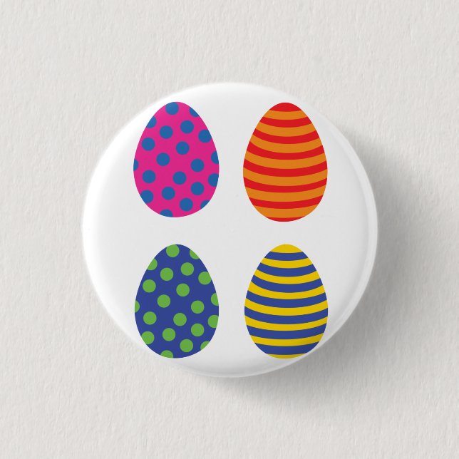 Four Coloured Easter Eggs 1 Inch Round Button (Front)