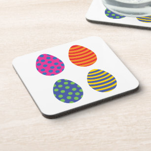Four Coloured Easter Eggs Coaster