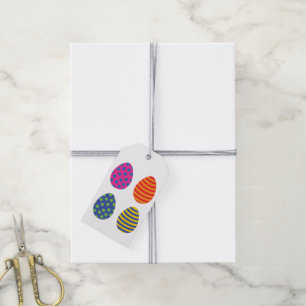 Four Coloured Easter Eggs Gift Tags
