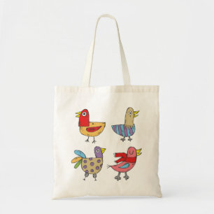 Four Colourful Birds Tote Bag