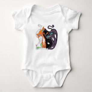 Four Colourful Cuddling Cats - Hugs - Painting Fun Baby Bodysuit