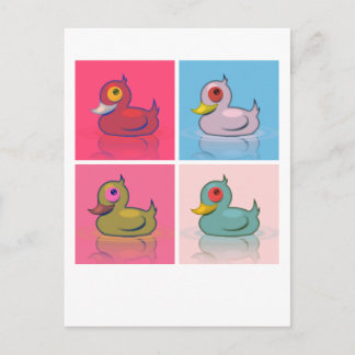 Four Colourful Ducks Postcard