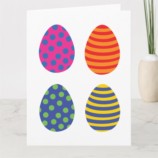 Four Colourful Easter Eggs Card (Front)