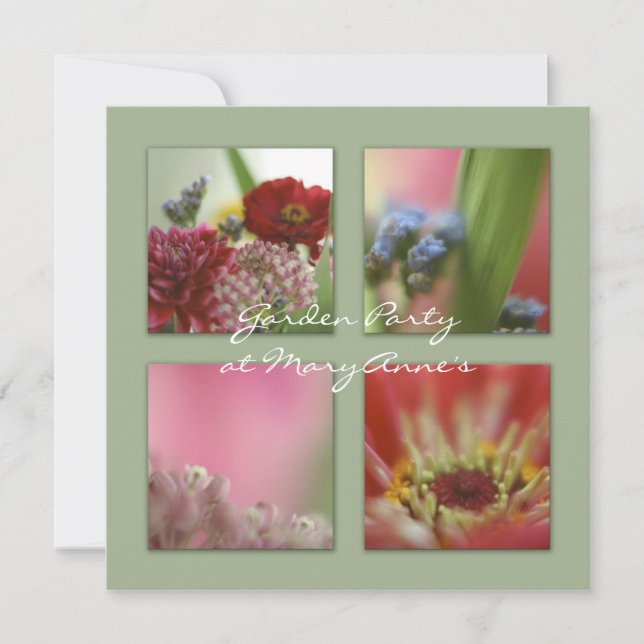 Four Colourful Floral Photos Save The Date (Front)