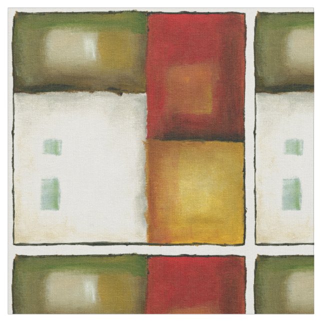Four Colourful Rectangles by Chariklia Zarris Fabric (Close Up)