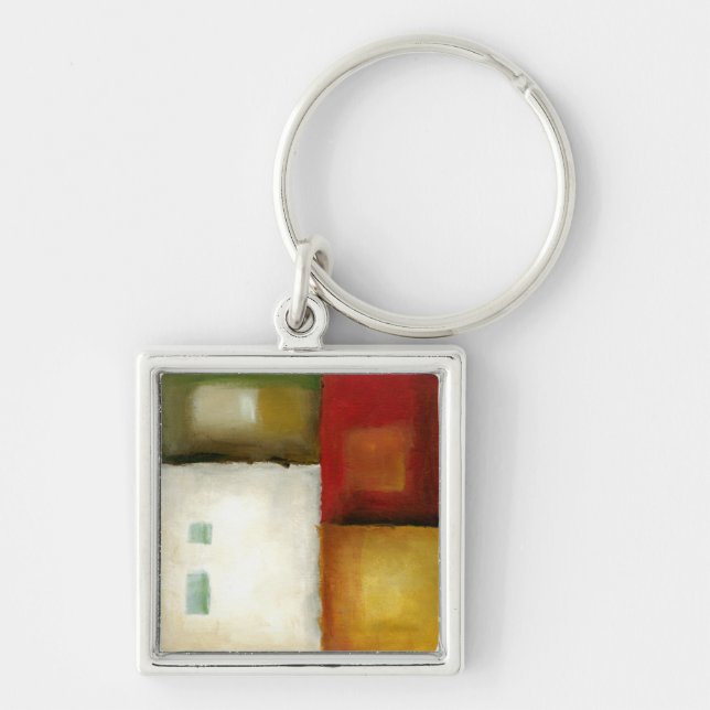 Four Colourful Rectangles by Chariklia Zarris Keychain (Front)