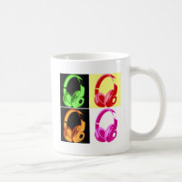 Four Colours Headphone Pop Art Head Phone
