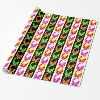 Four Colours Headphone Pop Art Head Phone Wrapping Paper