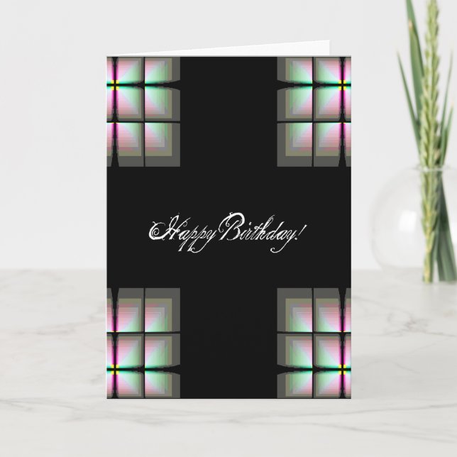 Four Corner Abstract Birthday Card (Front)