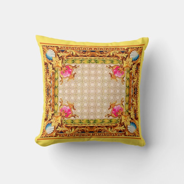 four corners Baroque Throw Pillow (Front)