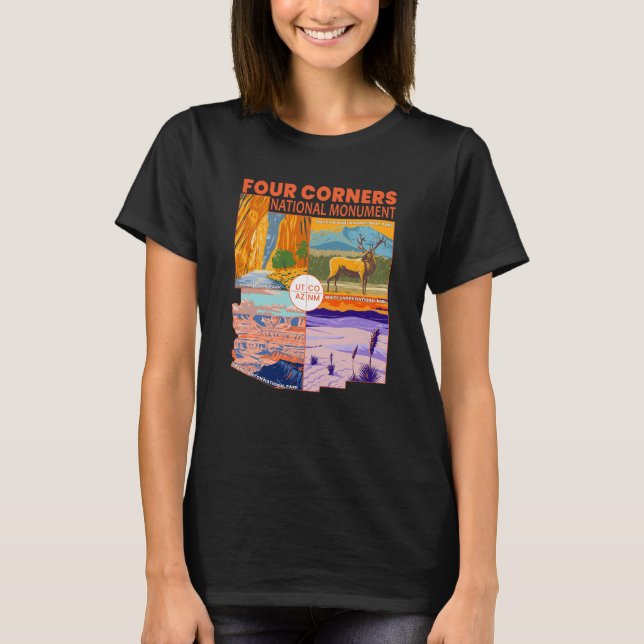 Four Corners National Monument w/ National Parks 2 T-Shirt (Front)