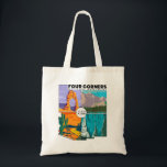 Four Corners National Monument with National Parks Tote Bag<br><div class="desc">Four Corners National Monument vector artwork design. The Four Corners Monument marks the quadripoint in the Southwestern United States where the states of Arizona,  Colorado,  New Mexico,  and Utah meet.</div>