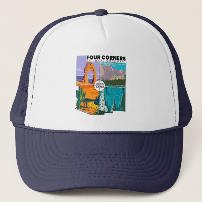 Four Corners National Monument with National Parks Trucker Hat (Front)