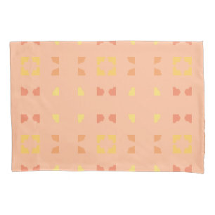 Four Corners Peach Yellow Geometric Tiled Pattern Pillowcase