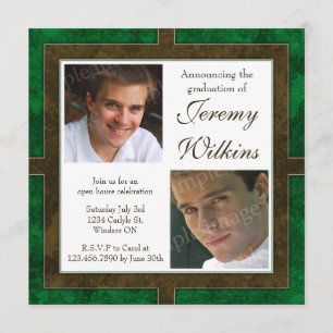Four Corners Photo Grad Invitation - Green