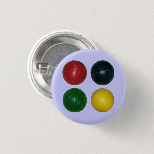 Four Croquet Balls 1 Inch Round Button