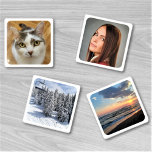 Four Custom Family Photo Template Personalized Coaster Set<br><div class="desc">Upload four photos, and easily create your personalized coaster set. Click CUSTOMIZE FURTHER to edit the background colour. You can TRANSFER this DESIGN on other Zazzle products and adjust it to fit most of the Zazzle items. Standard Studio designs are made in high-resolution vector graphics for a professional print. Thank...</div>