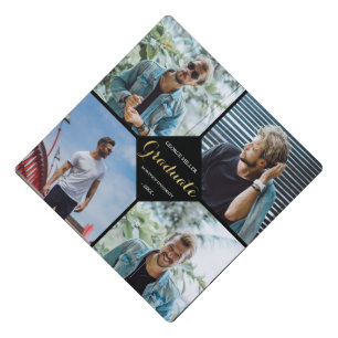 Four custom Photos Graduation Graduation Cap Topper