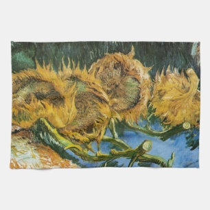 Four Cut Sunflowers, Vincent van Gogh Kitchen Towel