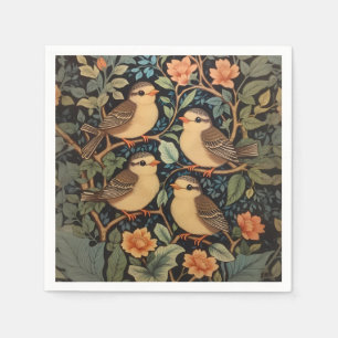 Four Cute Baby Birds Nature Inspired Napkin