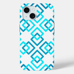 Four Cyan Color Squares iPhone 15 Case