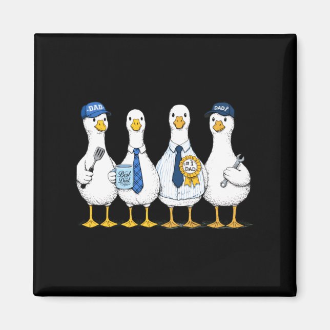 Four Dads Geese Crew - Best Dad Work Life Magnet (Front)