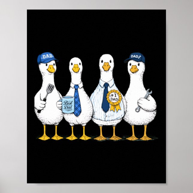 Four Dads Geese Crew - Best Dad Work Life Poster (Front)