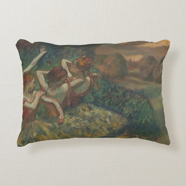 Four Dancers by Edgar Degas, Ballet Fine Art Accent Pillow (Front)