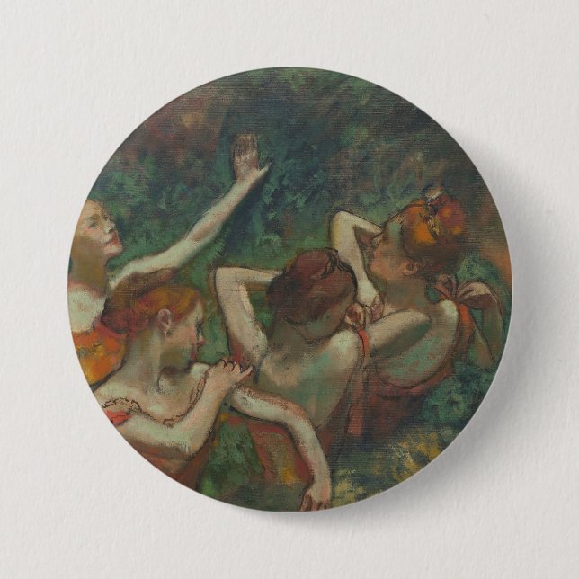 Four Dancers, Impressionist Painting, Edgar Degas 3 Inch Round Button (Front)