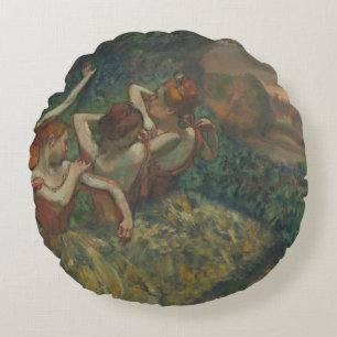 Four Dancers, Impressionist Painting, Edgar Degas Round Pillow
