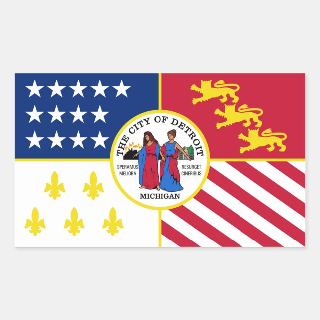 FOUR Detroit Flag Sticker (Front)
