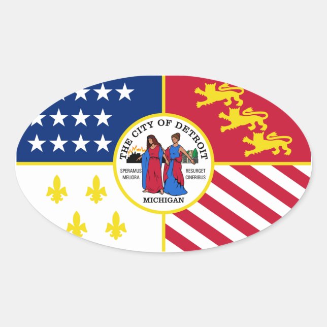 FOUR Detroit Oval Sticker (Front)