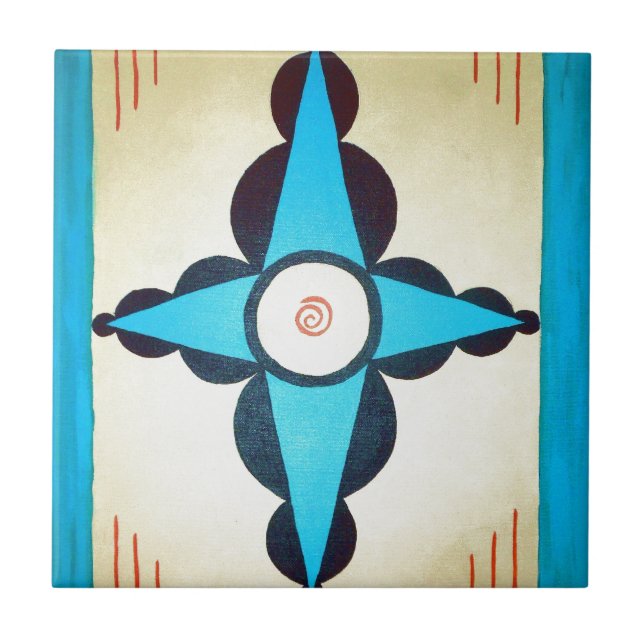Four Directions Native American Inspired Artwork Tile (Front)