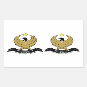 FOUR Double Kurdistan Coat of Arms Sticker
