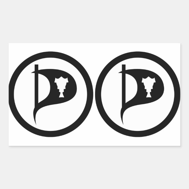 FOUR Double Pirate Party of Iceland Sticker (Front)