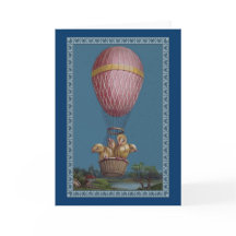Four Easter Chicks in a Hot Air Balloon