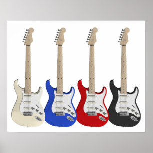 Four, electric guitars poster
